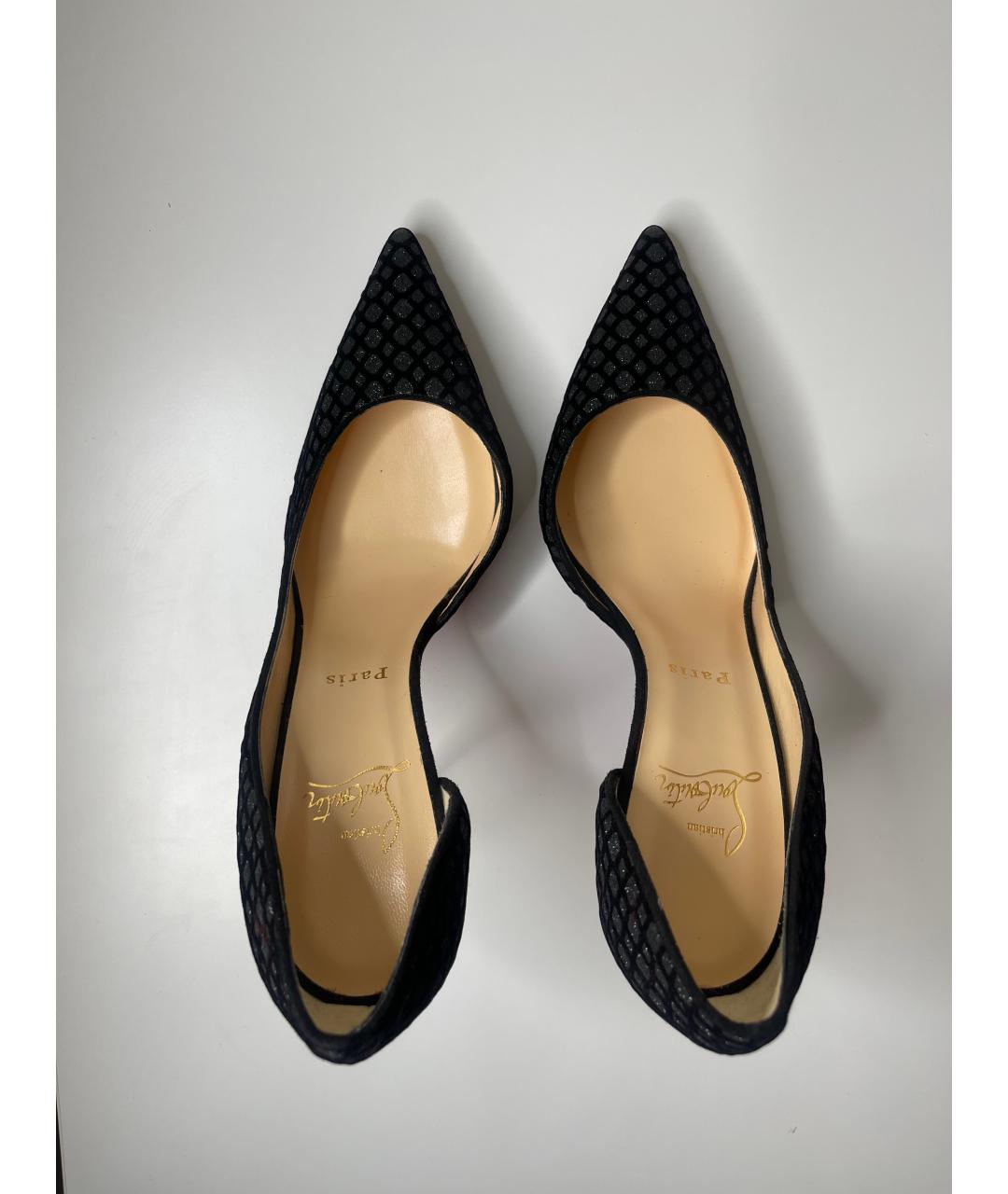 CHRISTIAN LOUBOUTIN Черные замшевые туфли, фото 3