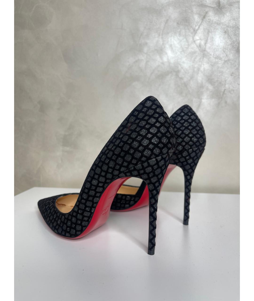 CHRISTIAN LOUBOUTIN Черные замшевые туфли, фото 6