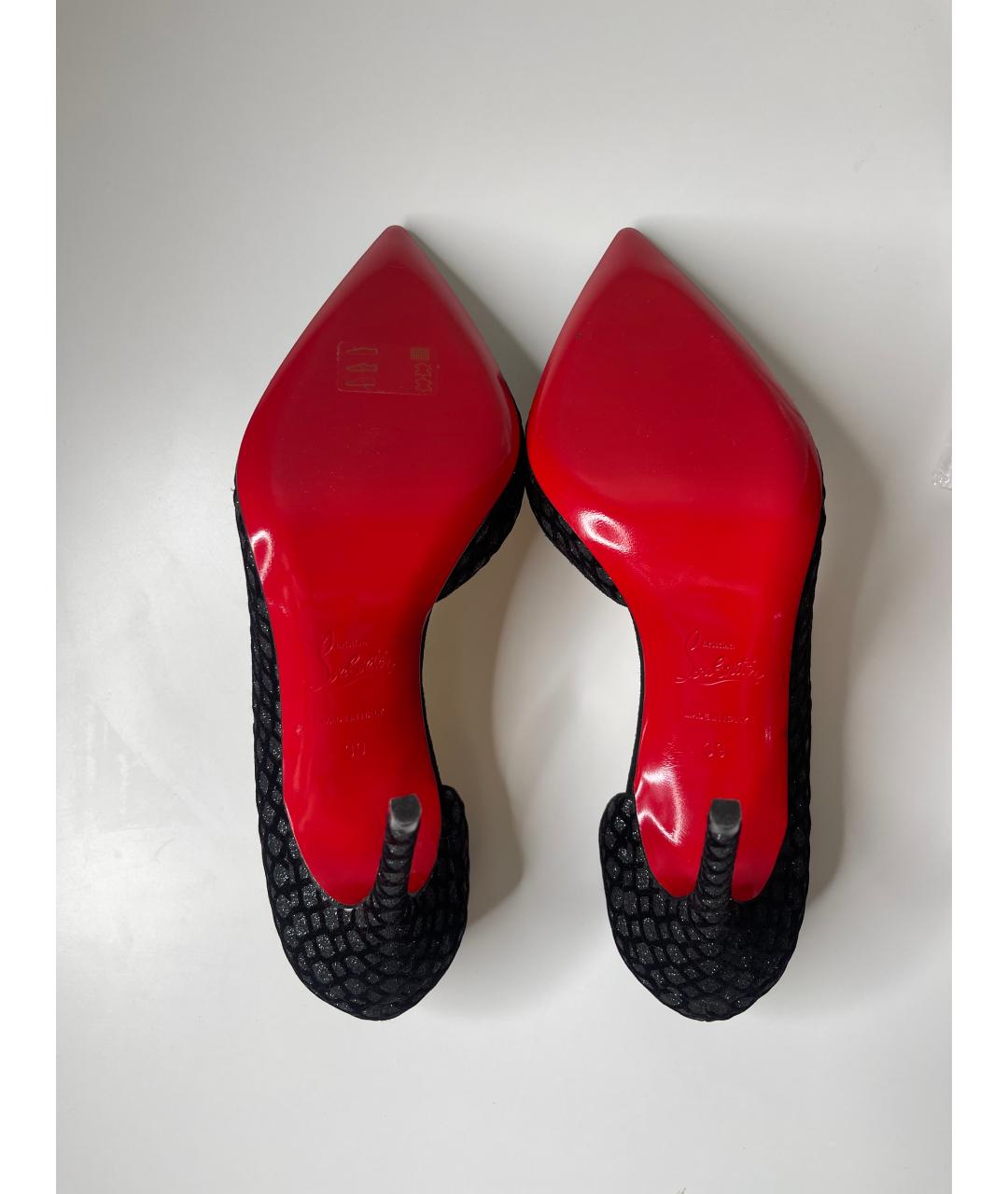 CHRISTIAN LOUBOUTIN Черные замшевые туфли, фото 5