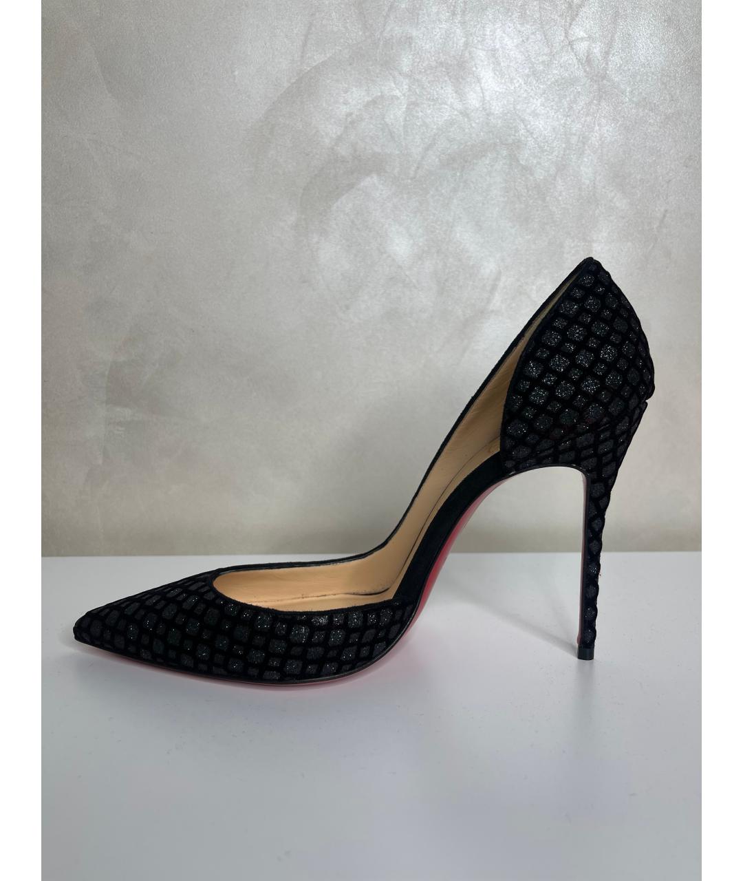 CHRISTIAN LOUBOUTIN Черные замшевые туфли, фото 7