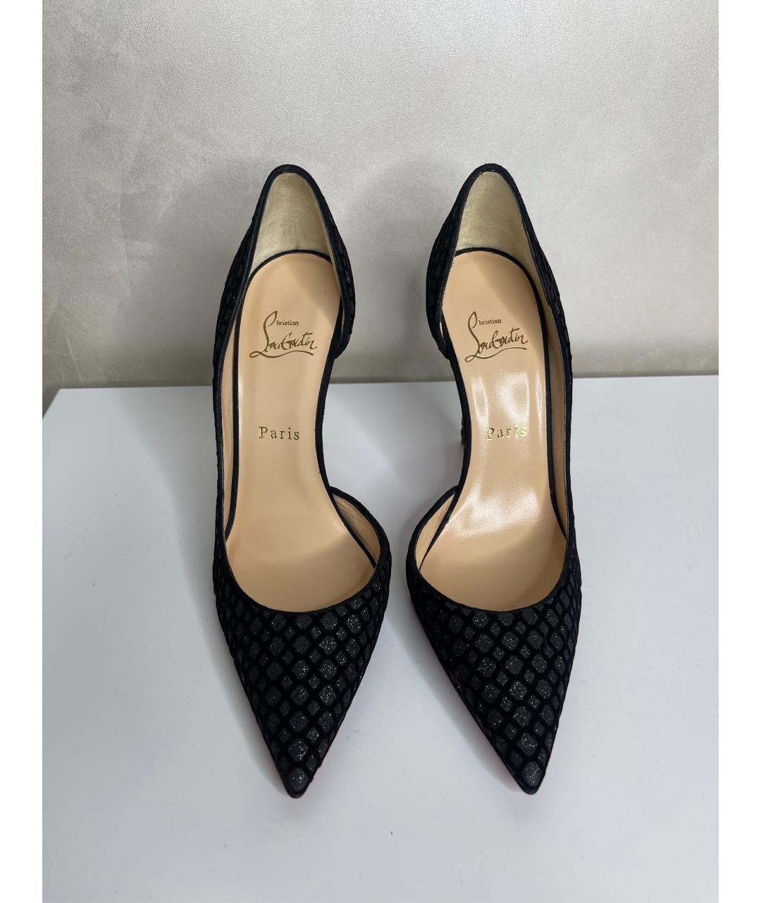 CHRISTIAN LOUBOUTIN Черные замшевые туфли, фото 2