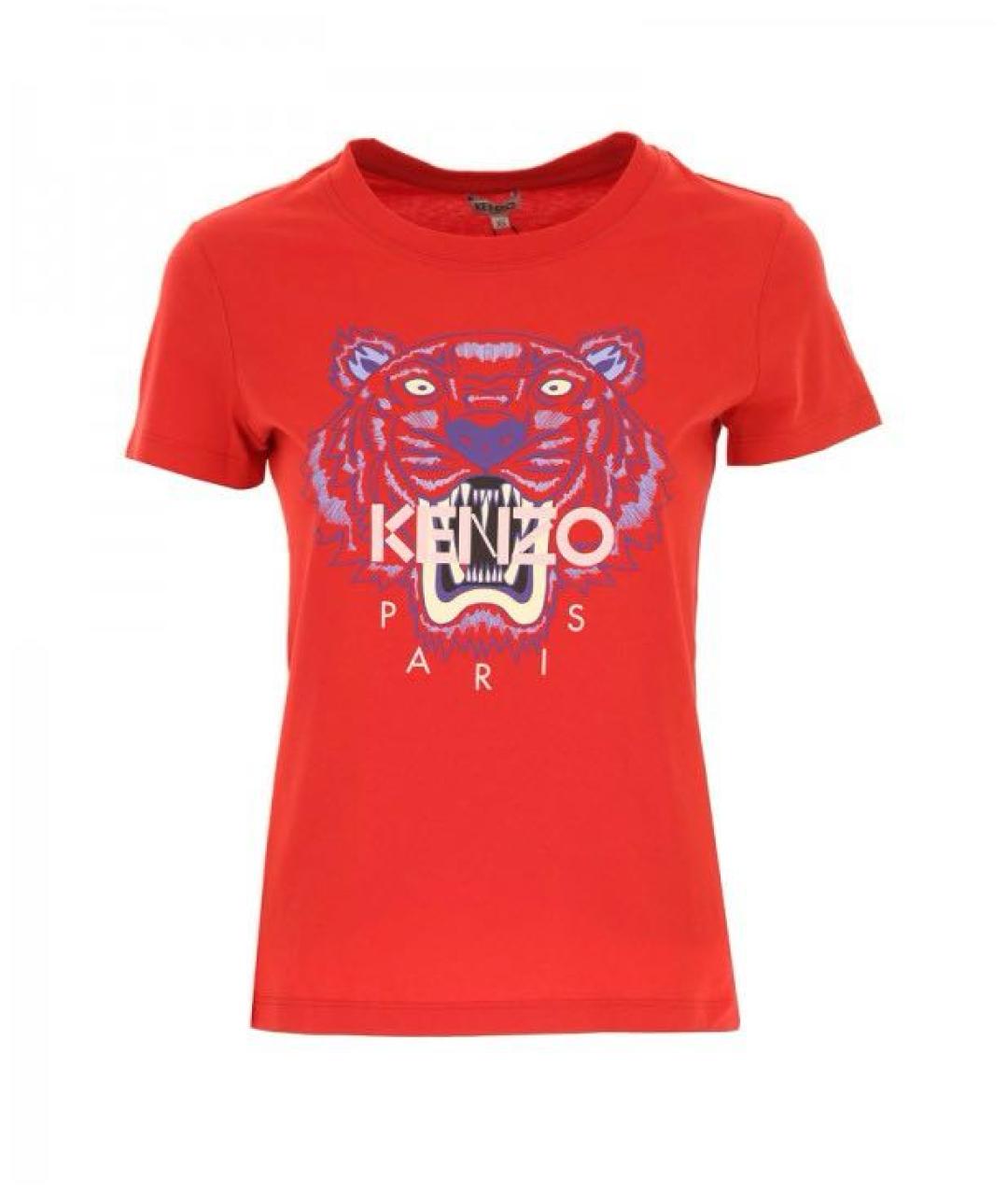 KENZO Красная хлопковая футболка, фото 9