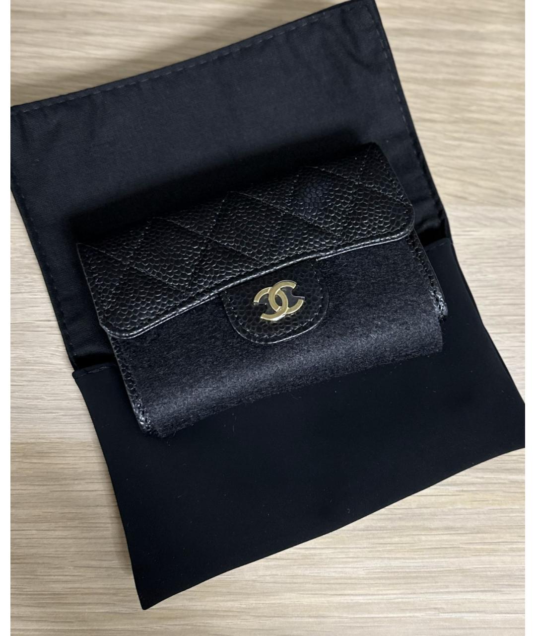 CHANEL Черный кожаный кардхолдер, фото 3