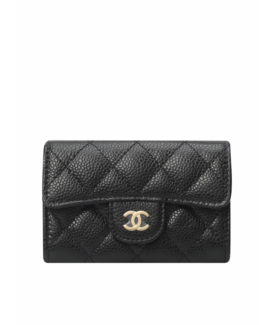 CHANEL Черный кожаный кардхолдер, фото 1