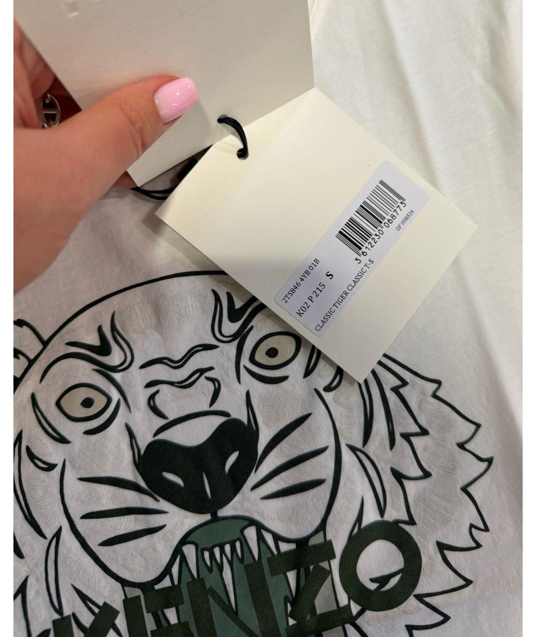 KENZO Белая хлопковая футболка, фото 5