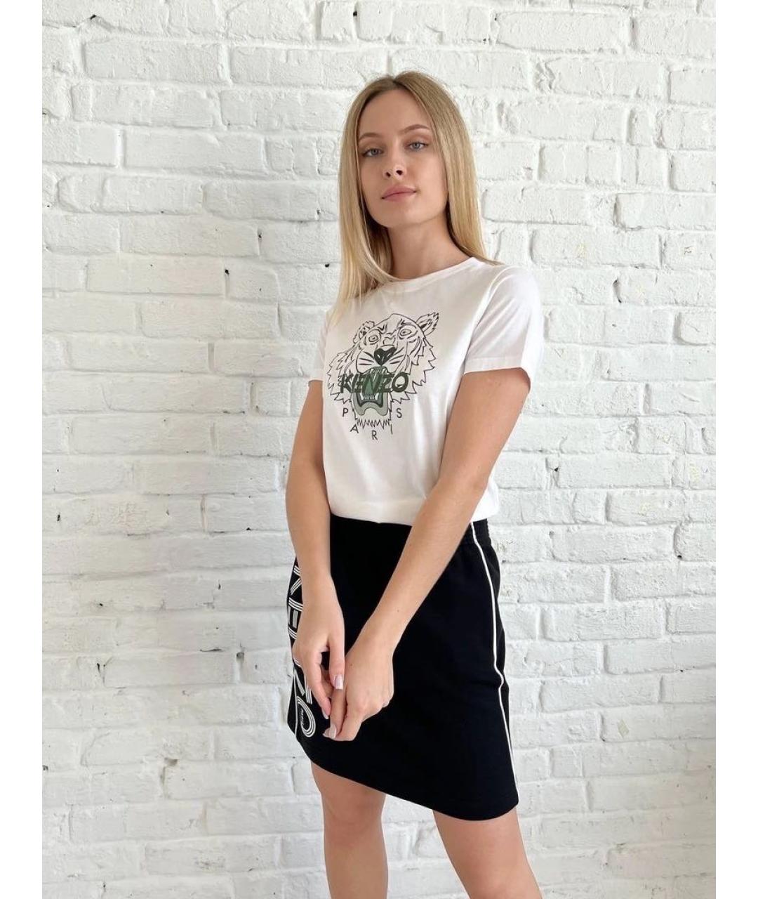 KENZO Белая хлопковая футболка, фото 4