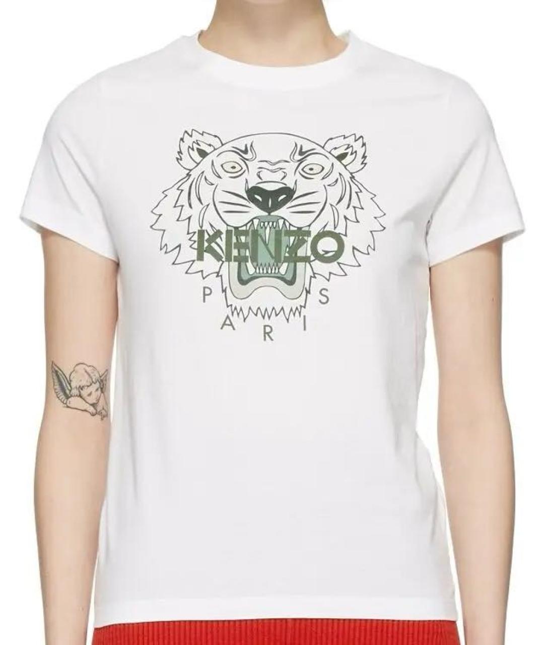 KENZO Белая хлопковая футболка, фото 2