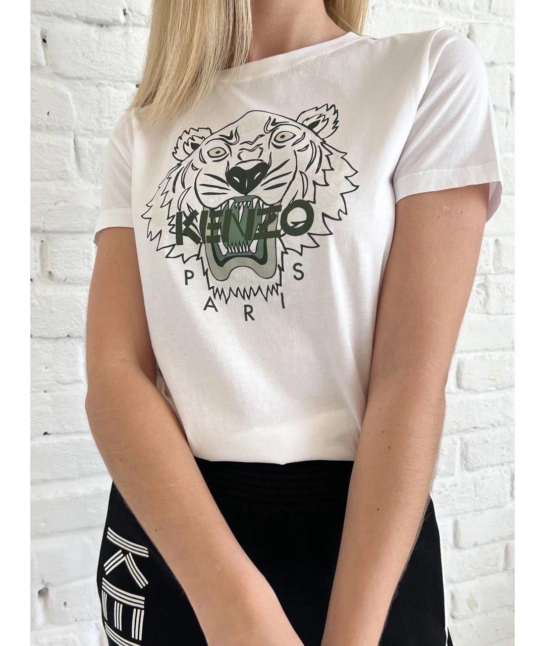 KENZO Белая хлопковая футболка, фото 3