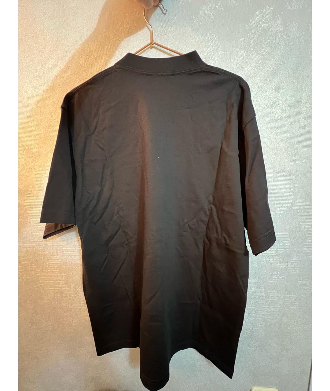 BALENCIAGA Черная хлопковая футболка, фото 2