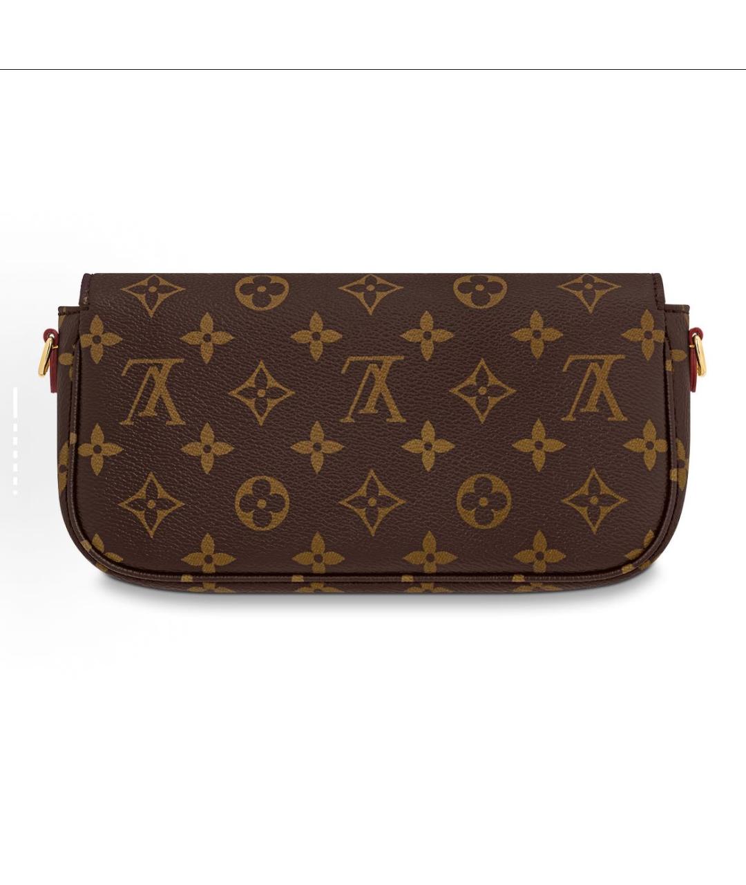 LOUIS VUITTON Коричневая кожаная сумка через плечо, фото 3