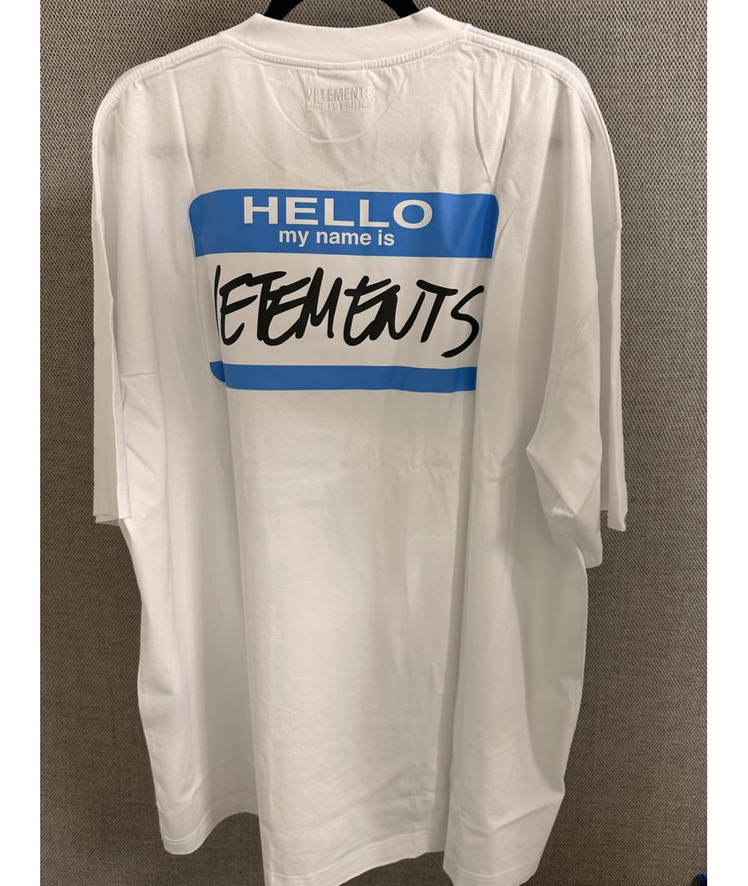 VETEMENTS Белая хлопковая футболка, фото 2