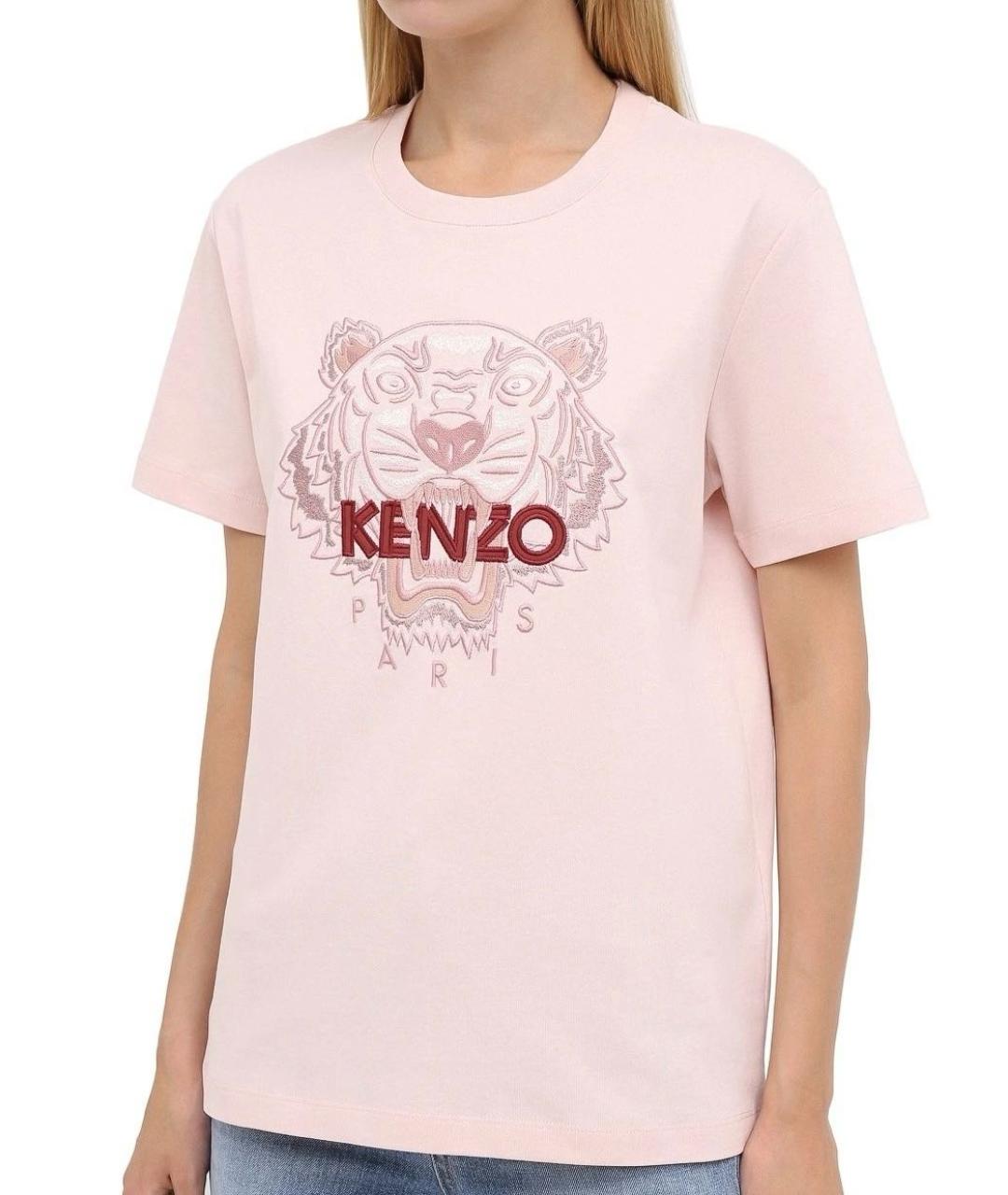 KENZO Розовая хлопковая футболка, фото 3