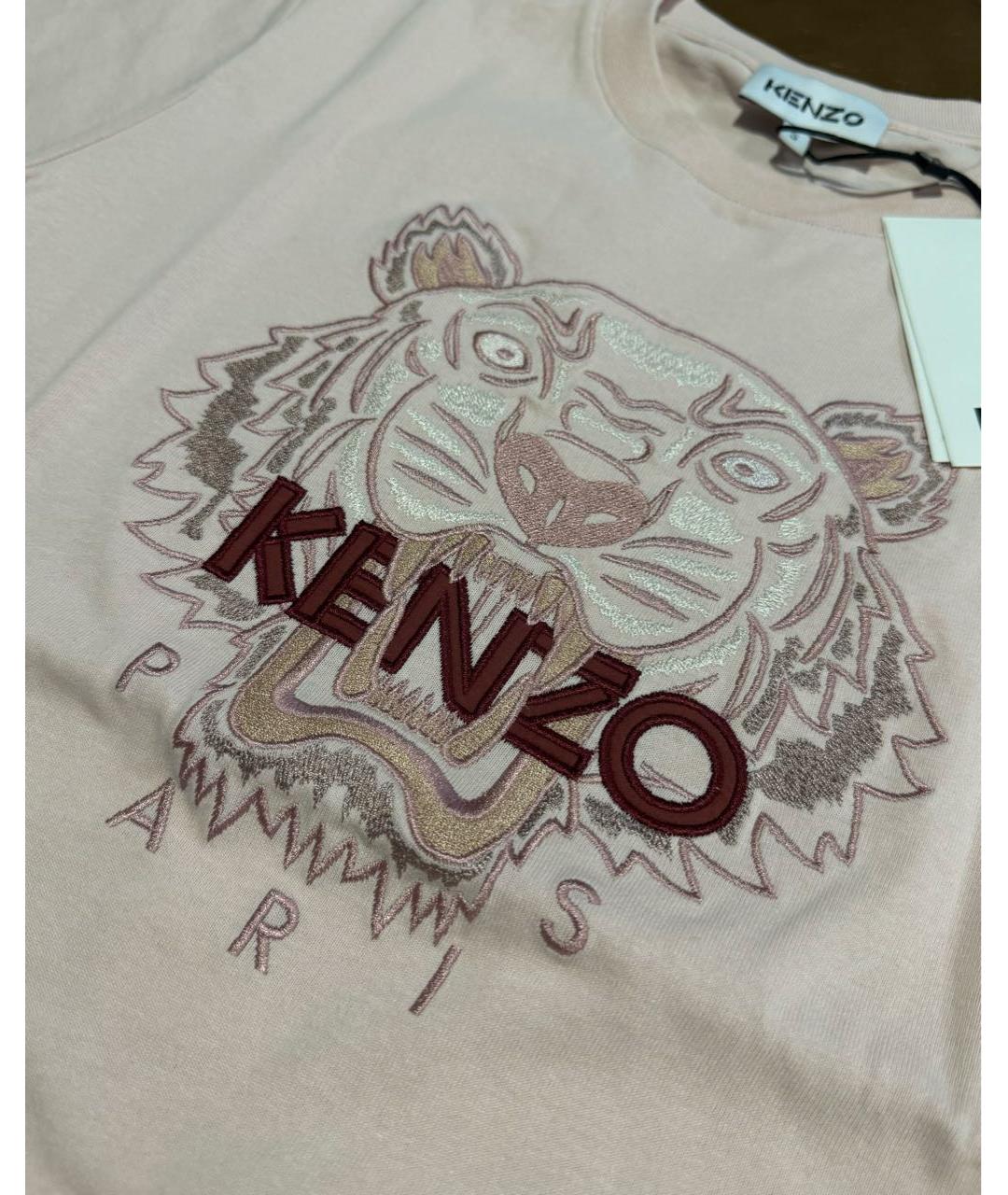 KENZO Розовая хлопковая футболка, фото 2