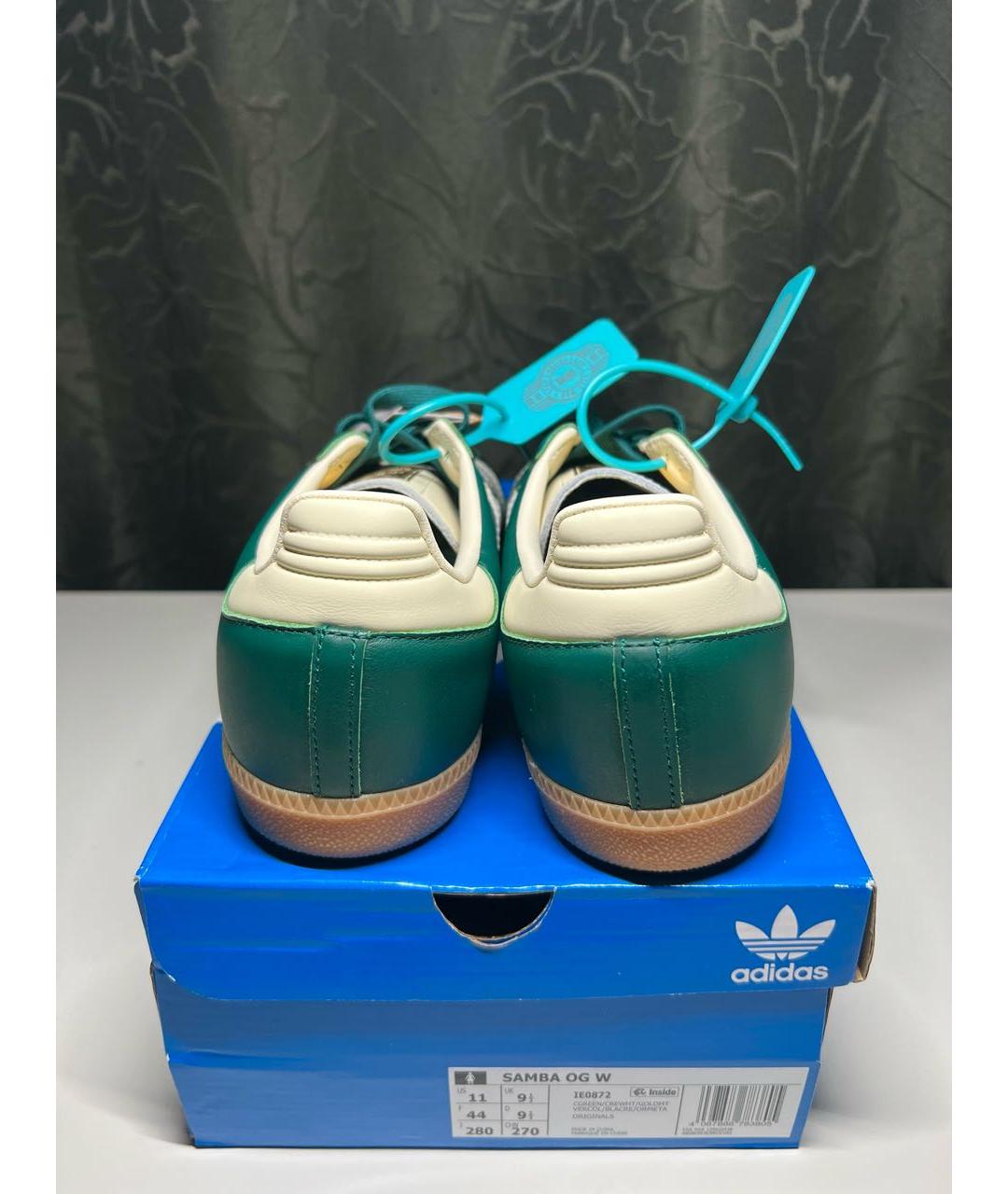 ADIDAS Зеленые кожаные низкие кроссовки / кеды, фото 3