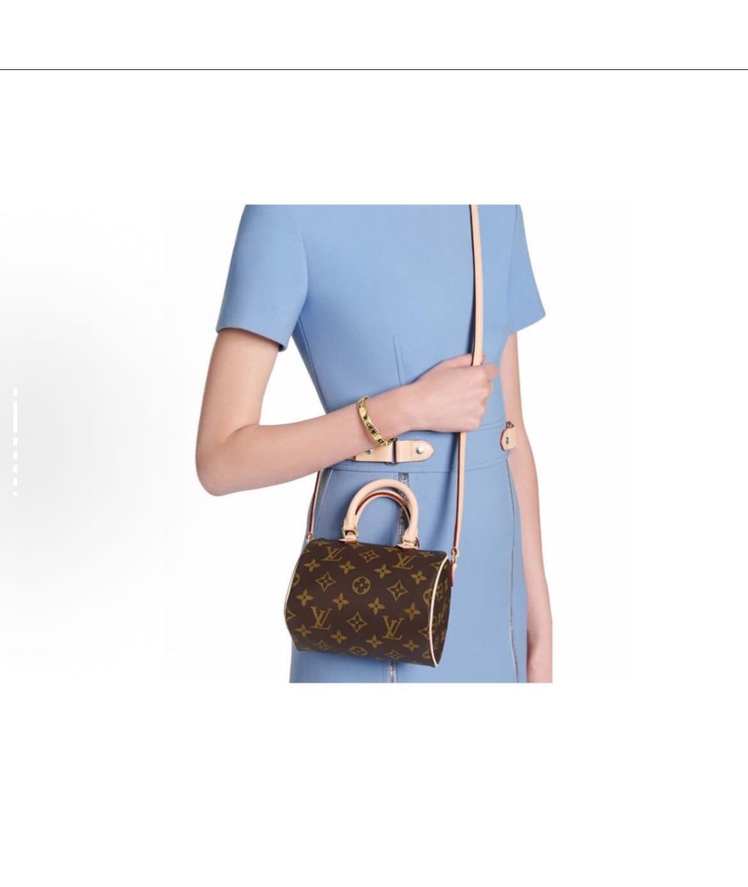 LOUIS VUITTON Коричневая кожаная сумка через плечо, фото 4
