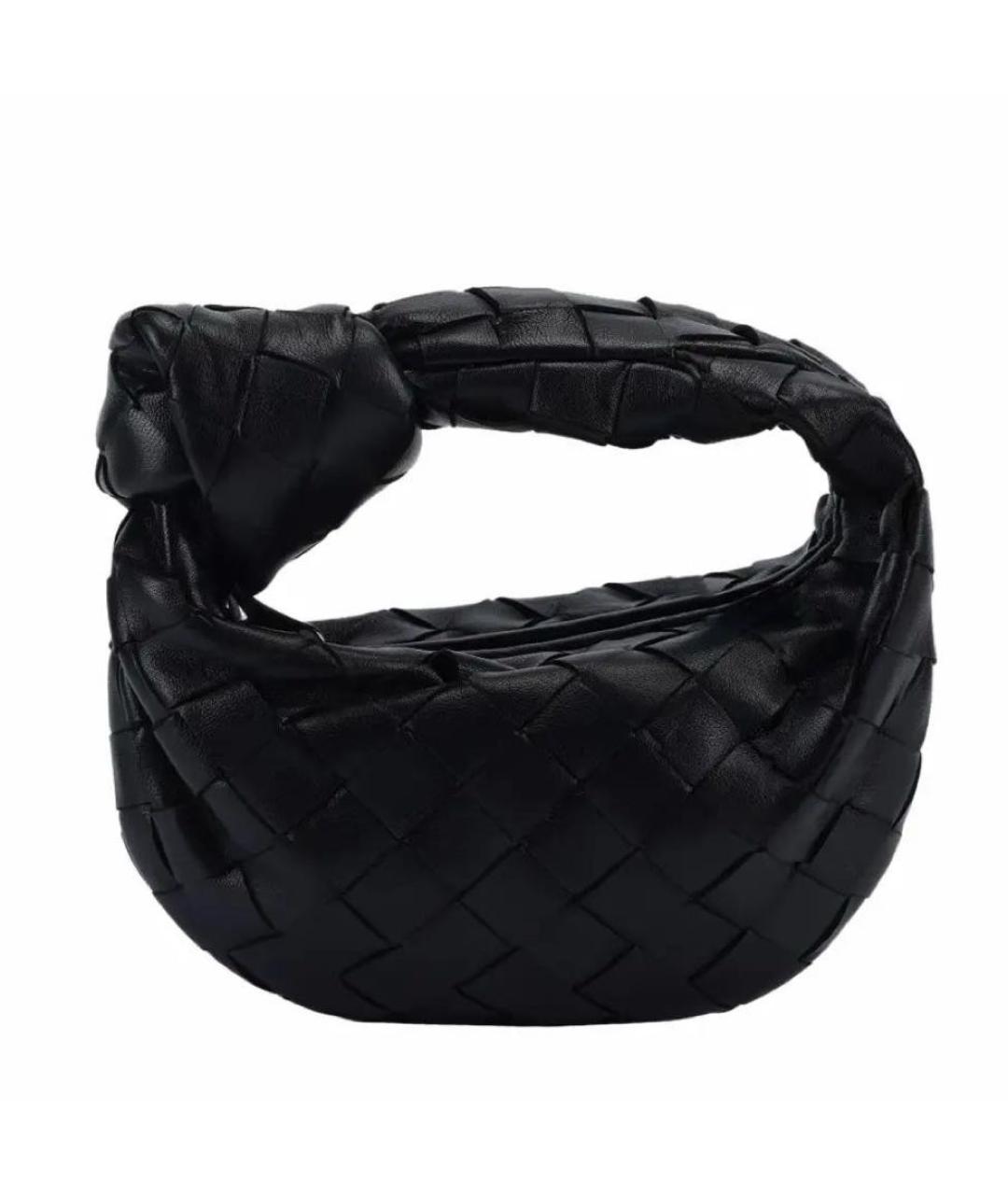BOTTEGA VENETA Черная кожаная сумка с короткими ручками, фото 1