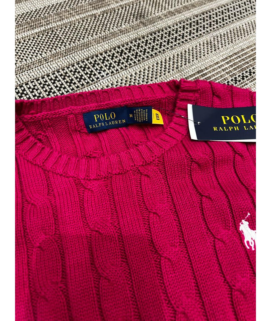 POLO RALPH LAUREN Розовый хлопковый джемпер / свитер, фото 3