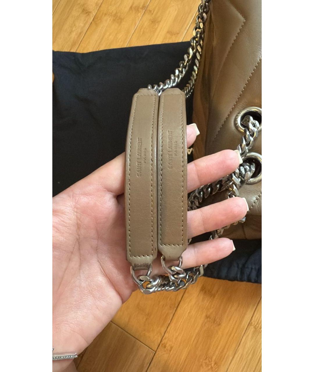 SAINT LAURENT Коричневая кожаная сумка через плечо, фото 2
