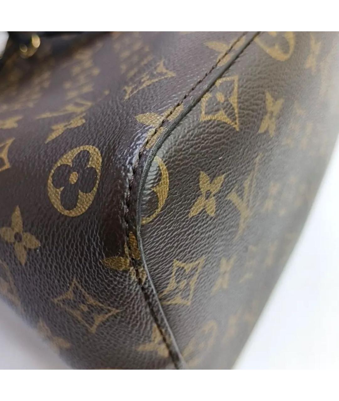 LOUIS VUITTON Коричневая кожаная сумка тоут, фото 6