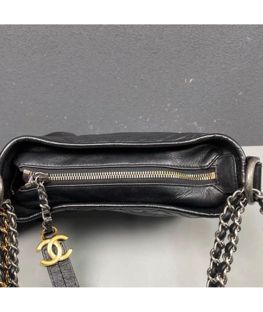 CHANEL Черная кожаная сумка через плечо, фото 6