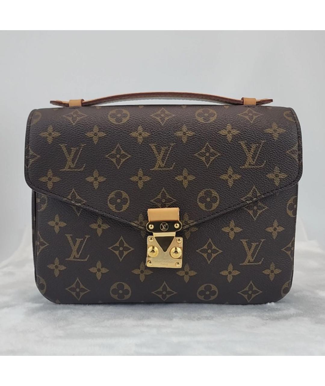 LOUIS VUITTON Коричневая кожаная сумка через плечо, фото 2