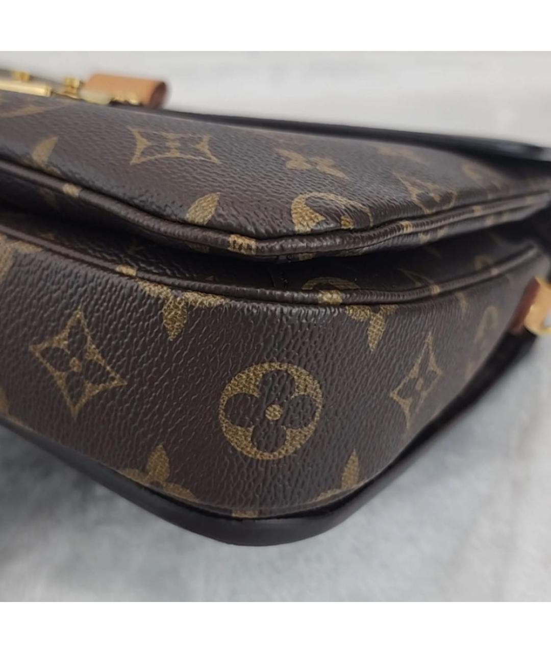 LOUIS VUITTON Коричневая кожаная сумка через плечо, фото 5