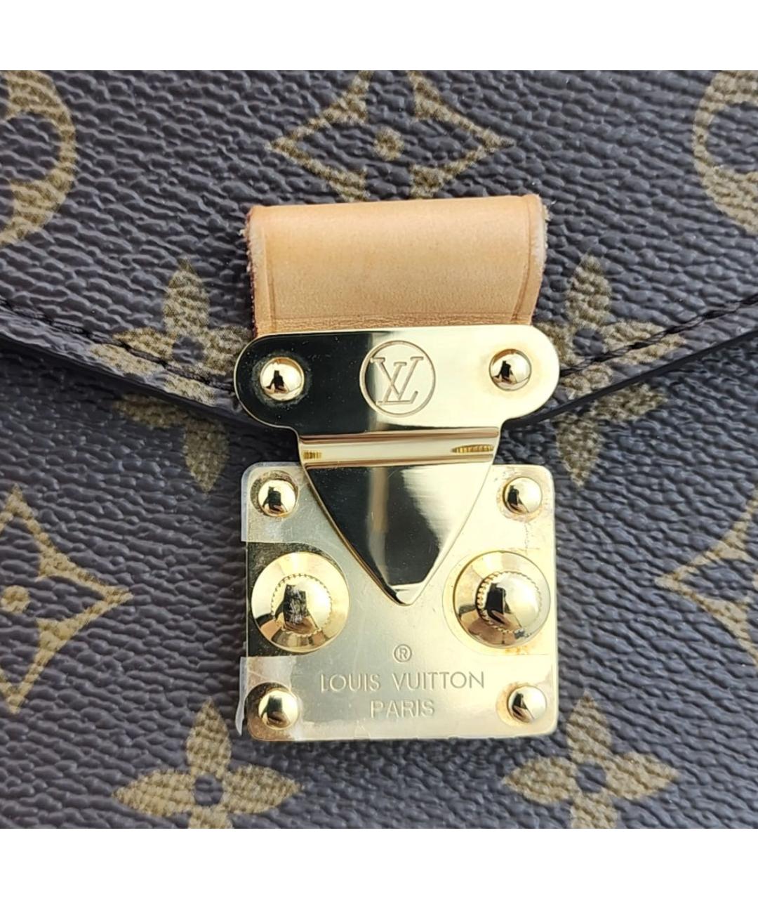 LOUIS VUITTON Коричневая кожаная сумка через плечо, фото 8