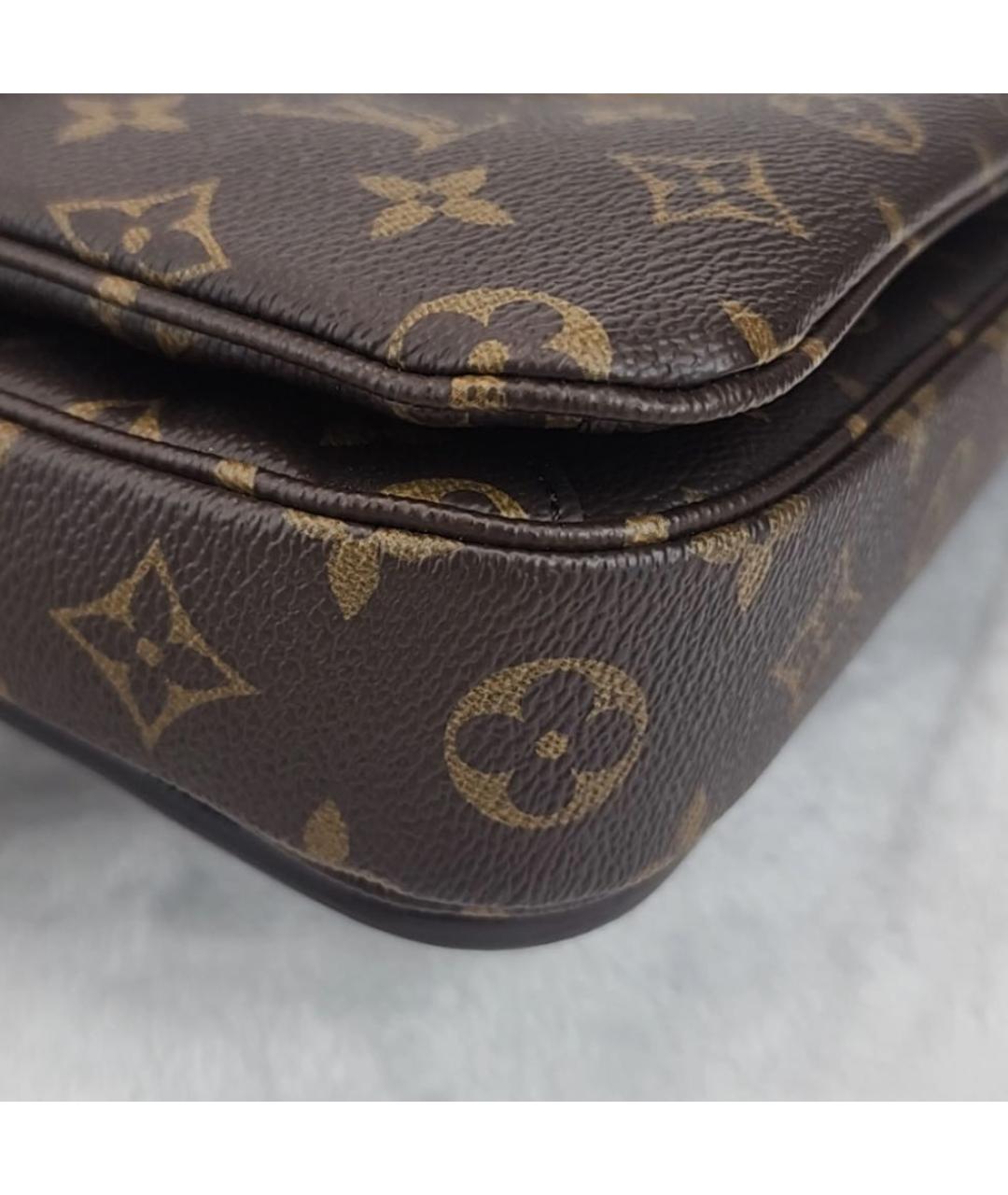 LOUIS VUITTON Коричневая кожаная сумка через плечо, фото 4