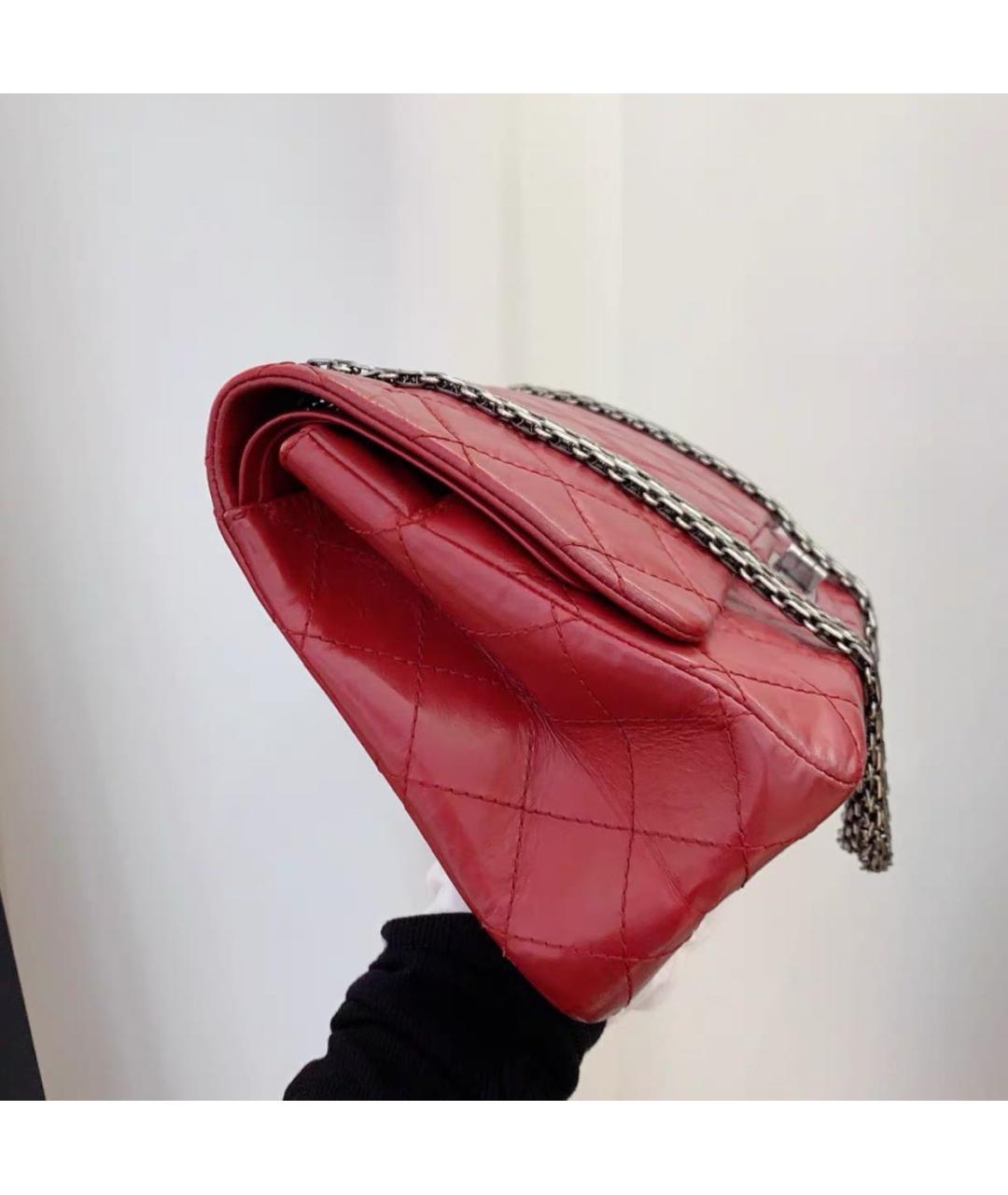 CHANEL Бордовая кожаная сумка через плечо, фото 4