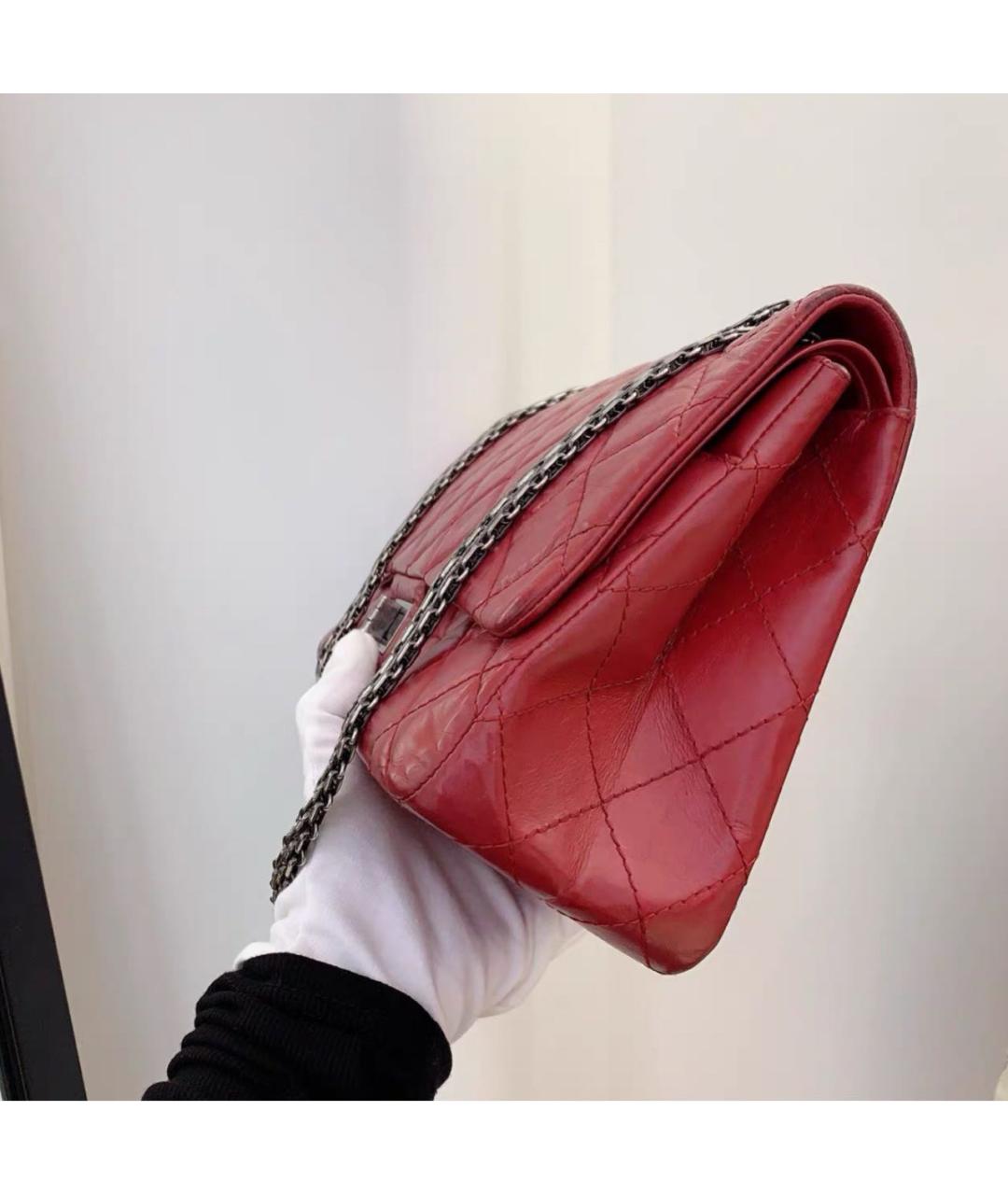 CHANEL Бордовая кожаная сумка через плечо, фото 3