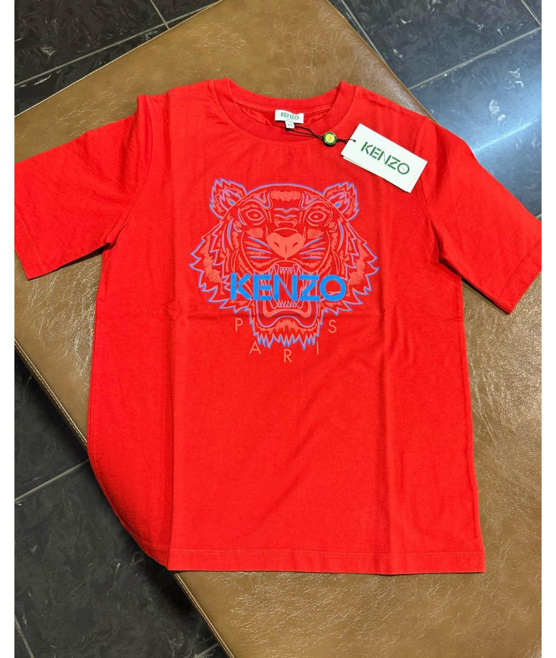 KENZO Красная хлопковая футболка, фото 2