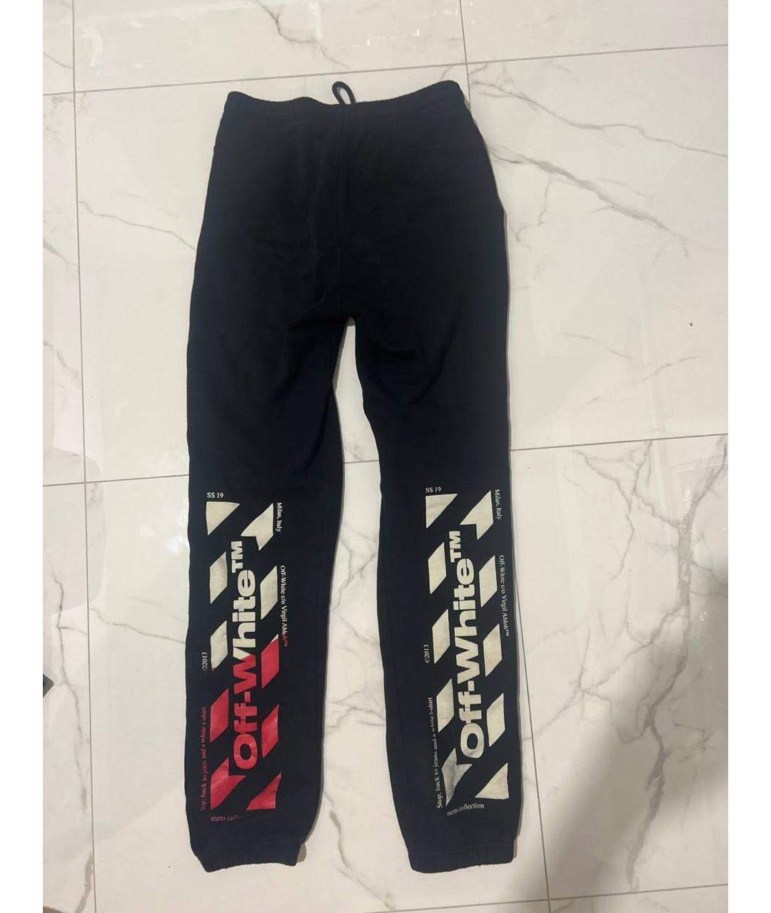 OFF-WHITE Черные хлопковые повседневные брюки, фото 2