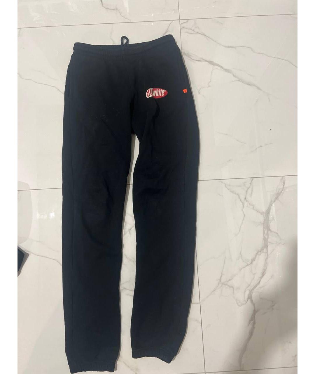 OFF-WHITE Черные хлопковые повседневные брюки, фото 4