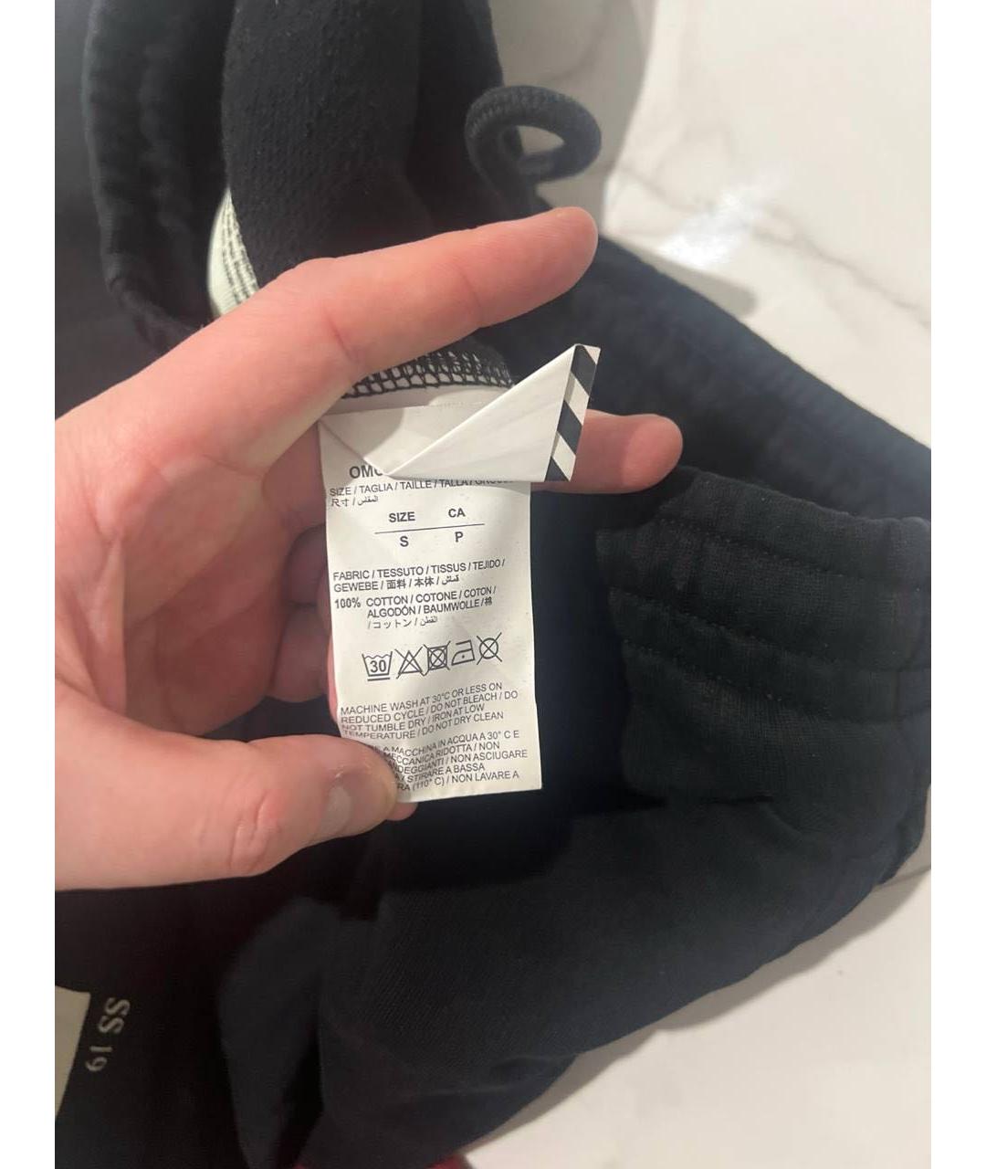 OFF-WHITE Черные хлопковые повседневные брюки, фото 3