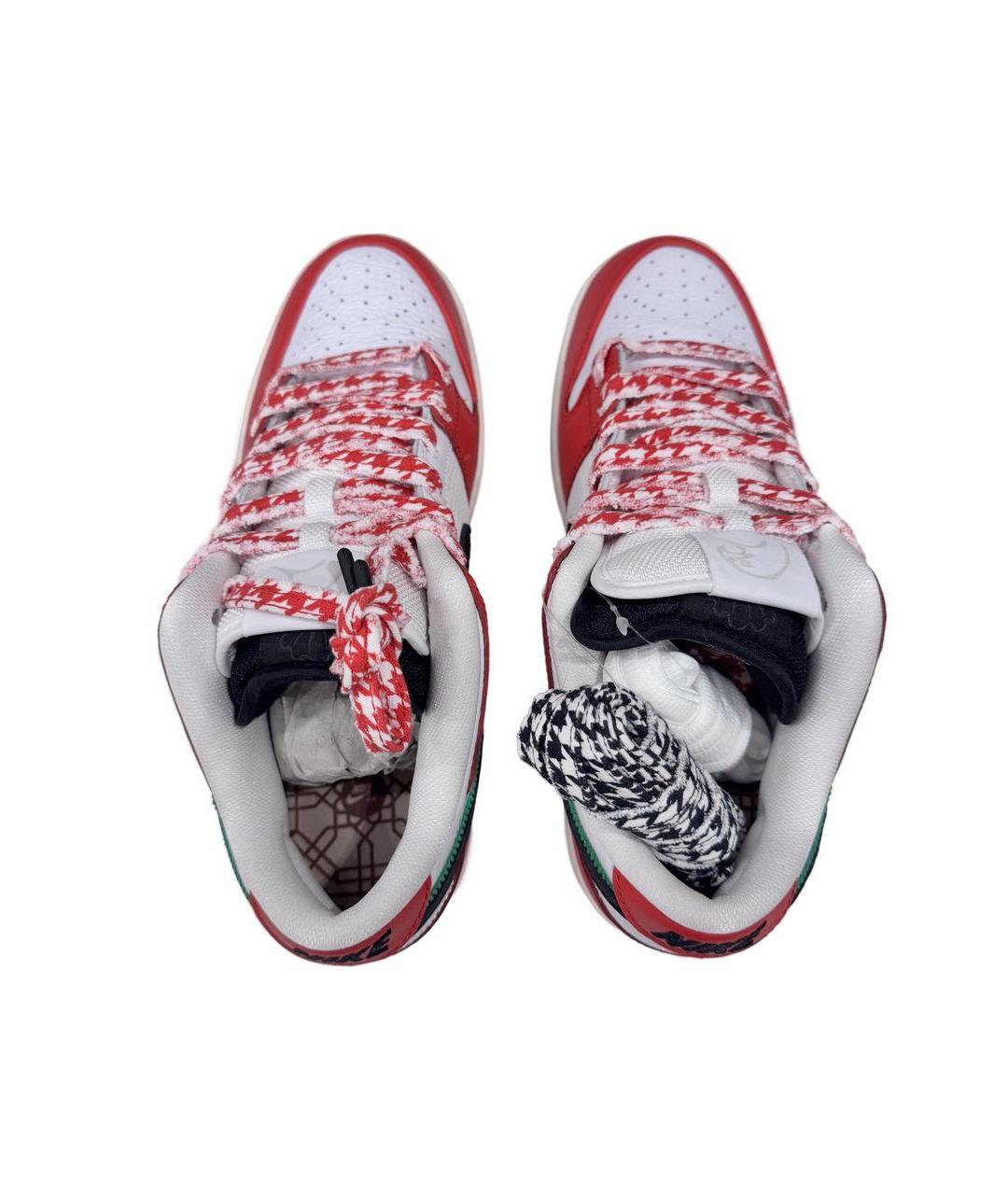 NIKE Красные кожаные низкие кроссовки / кеды, фото 3