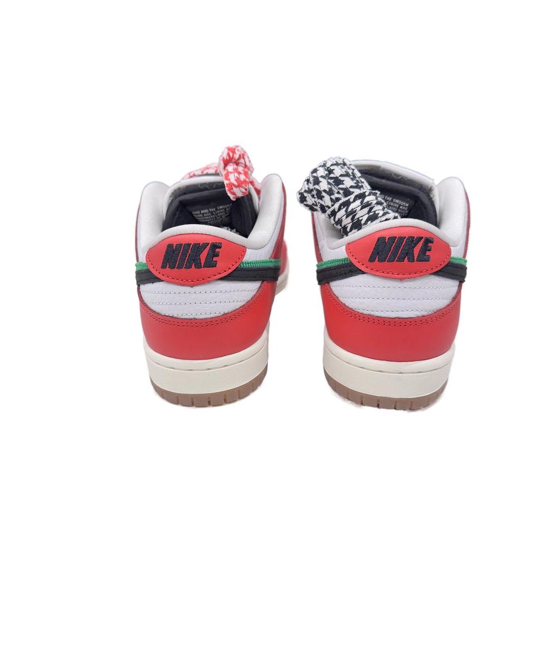 NIKE Красные кожаные низкие кроссовки / кеды, фото 4