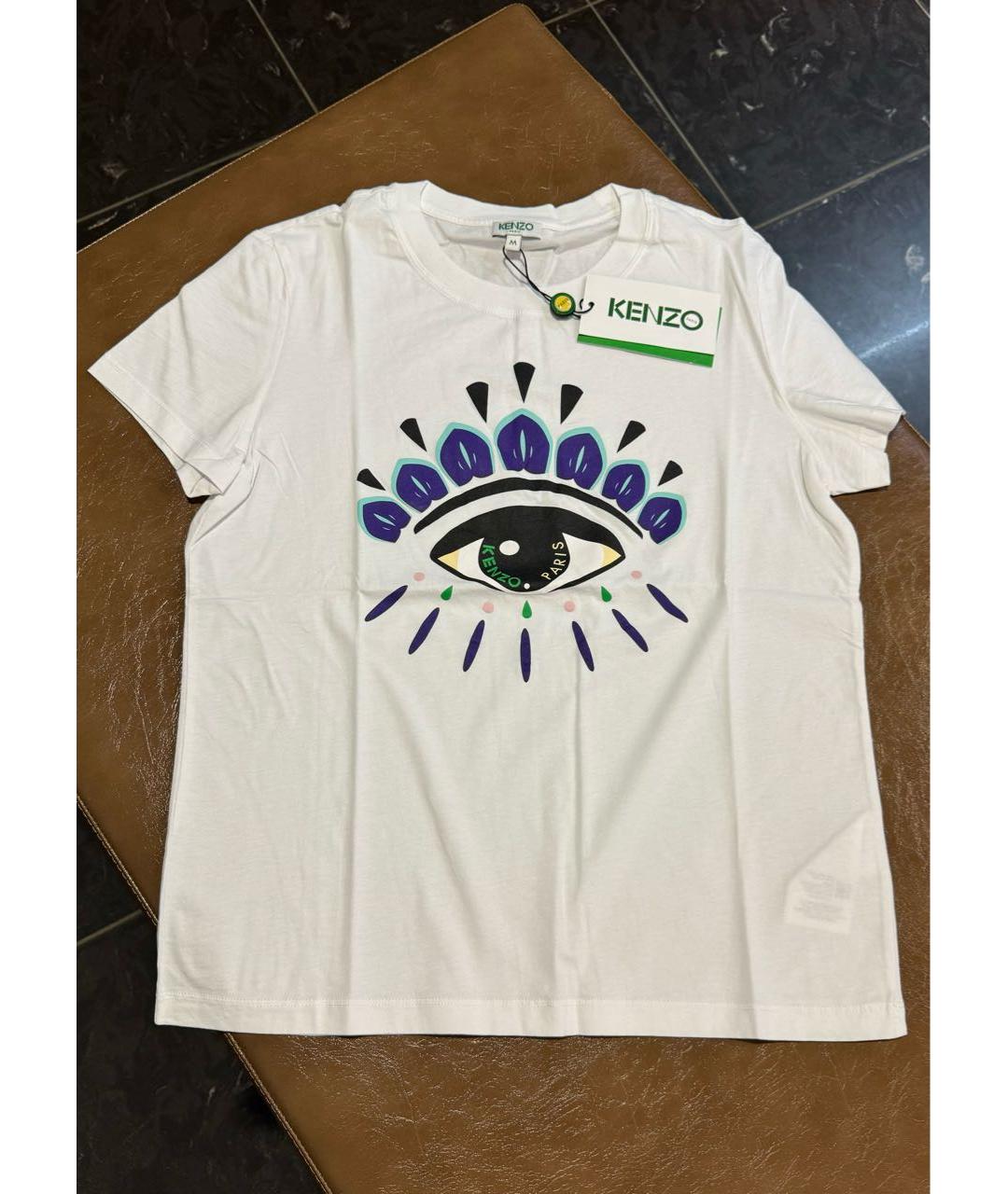 KENZO Белая хлопковая футболка, фото 2