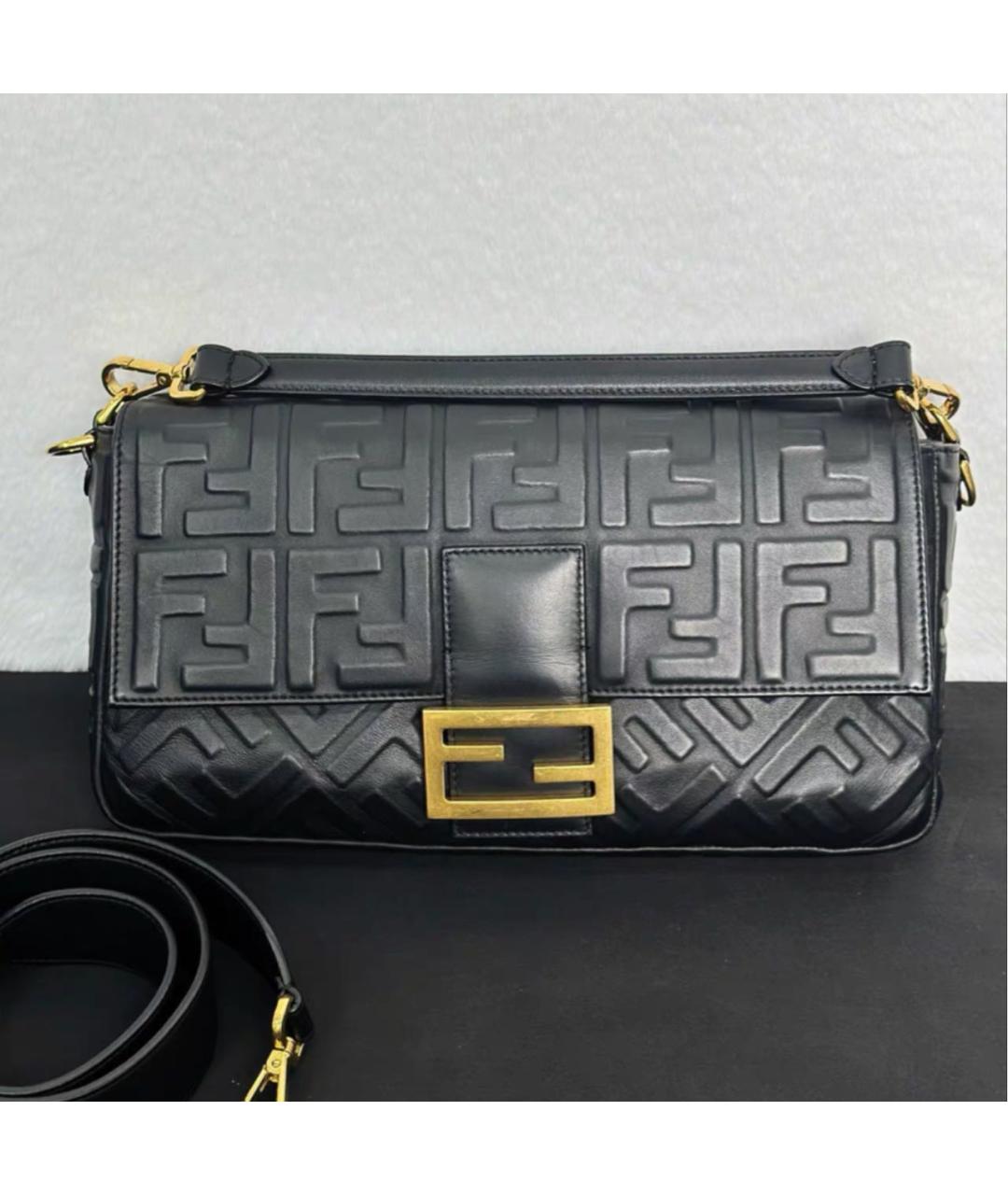 FENDI Черная кожаная сумка через плечо, фото 3
