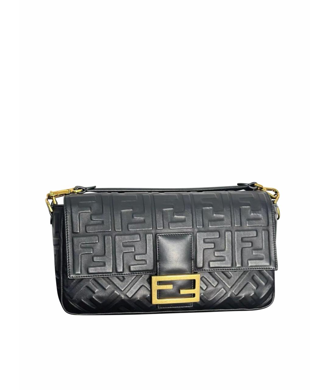 FENDI Черная кожаная сумка через плечо, фото 1