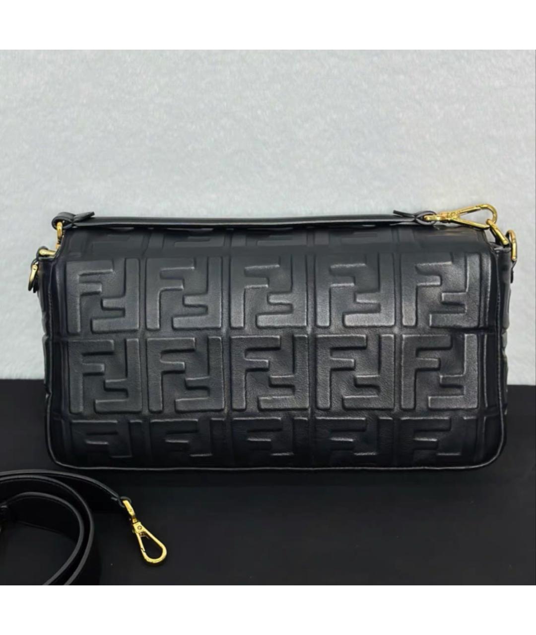 FENDI Черная кожаная сумка через плечо, фото 4