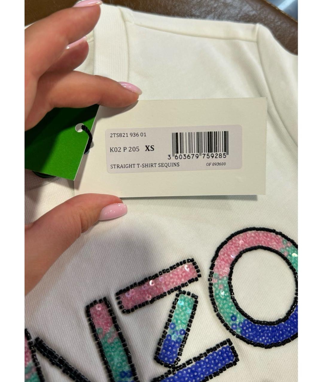 KENZO Белая хлопковая футболка, фото 7