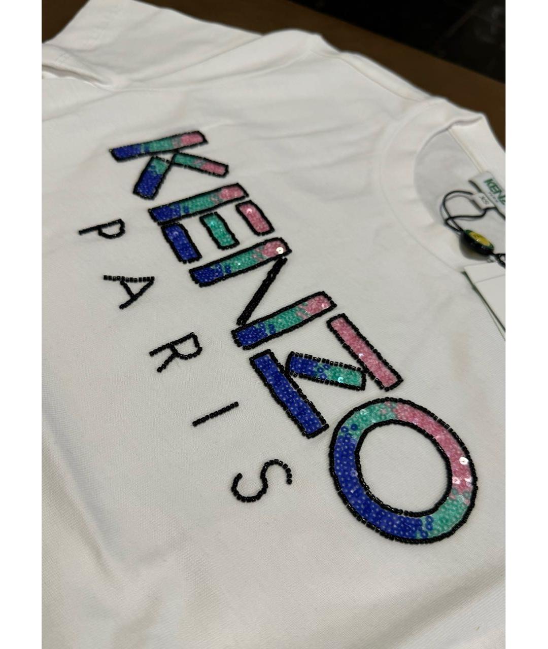 KENZO Белая хлопковая футболка, фото 6
