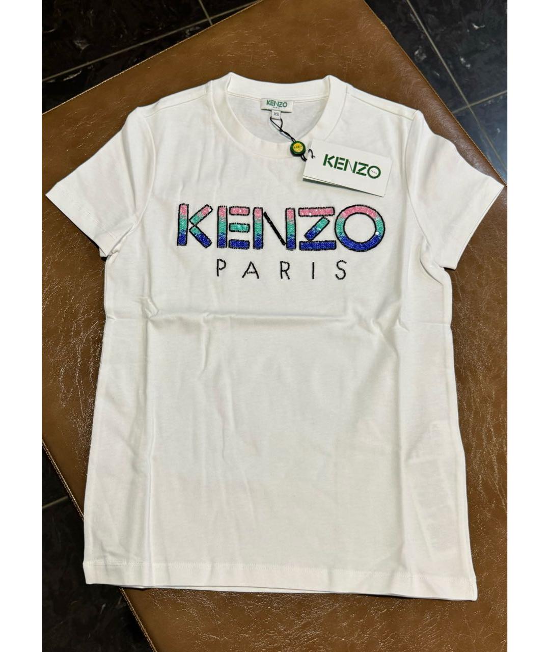 KENZO Белая хлопковая футболка, фото 5