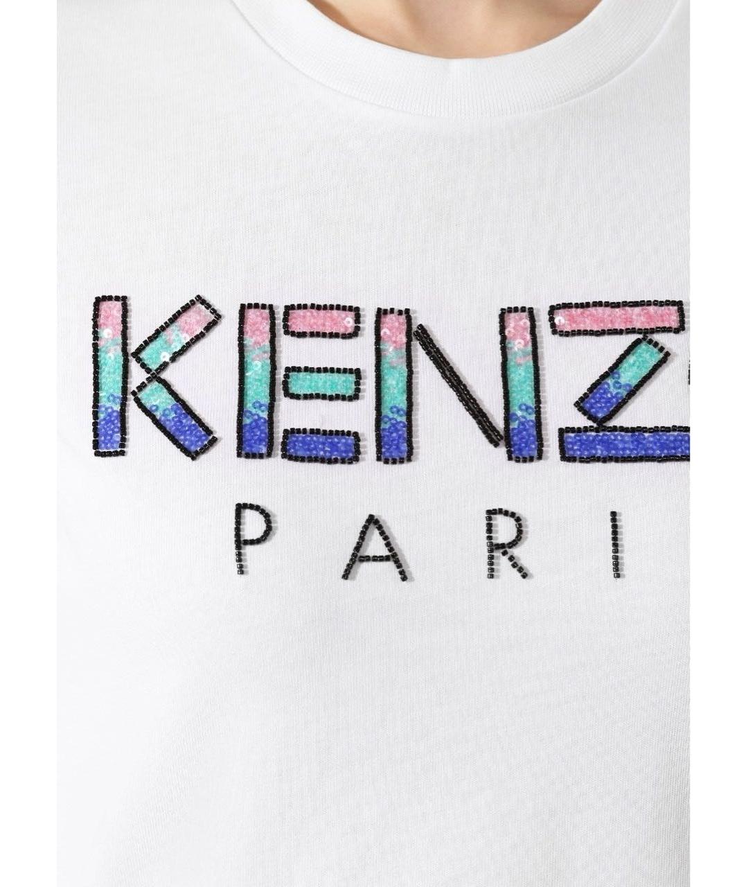 KENZO Белая хлопковая футболка, фото 3
