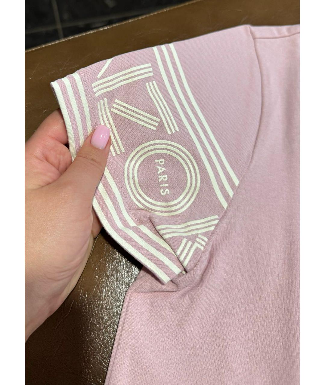 KENZO Розовая хлопковая футболка, фото 6