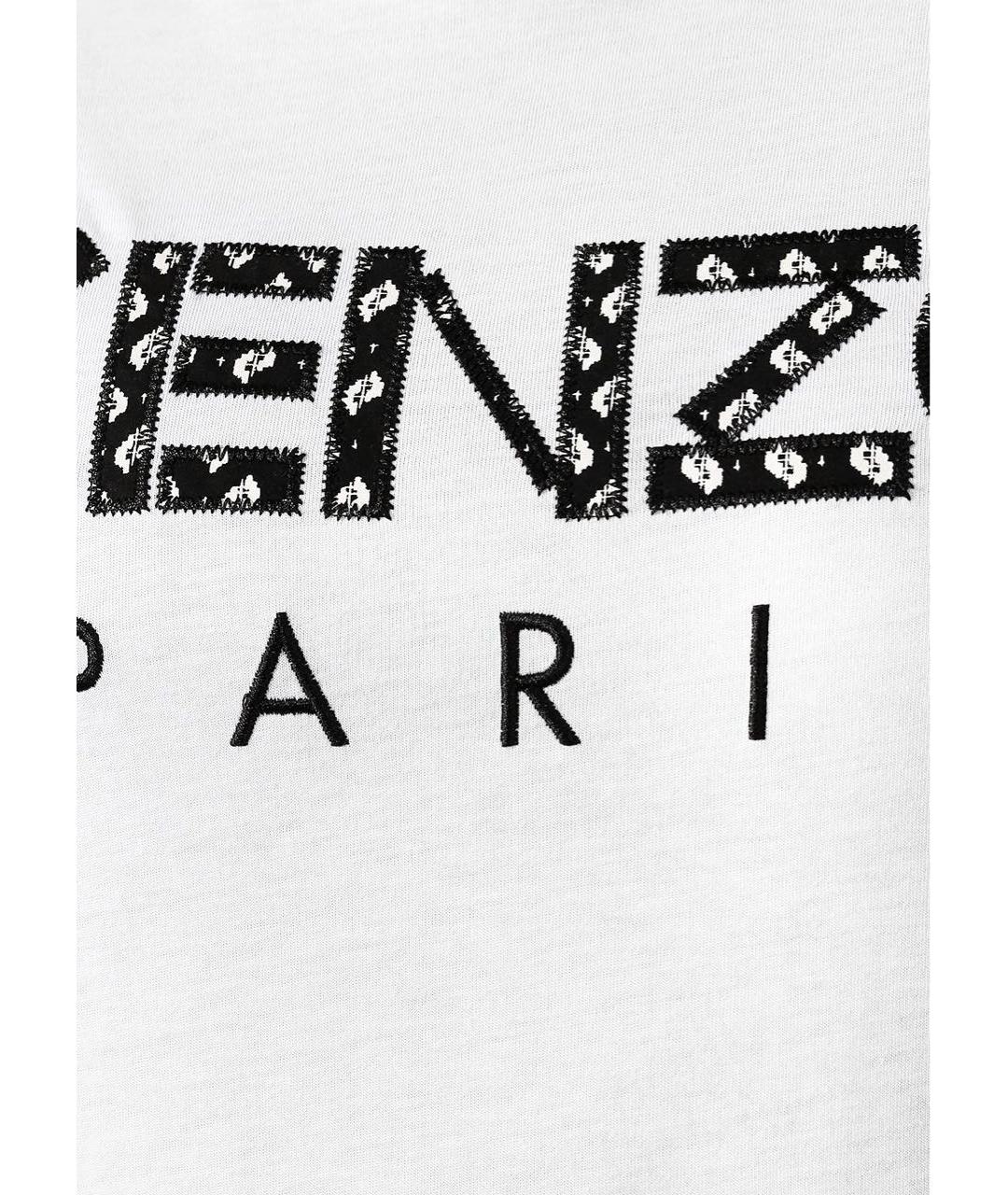 KENZO Белая хлопковая футболка, фото 3