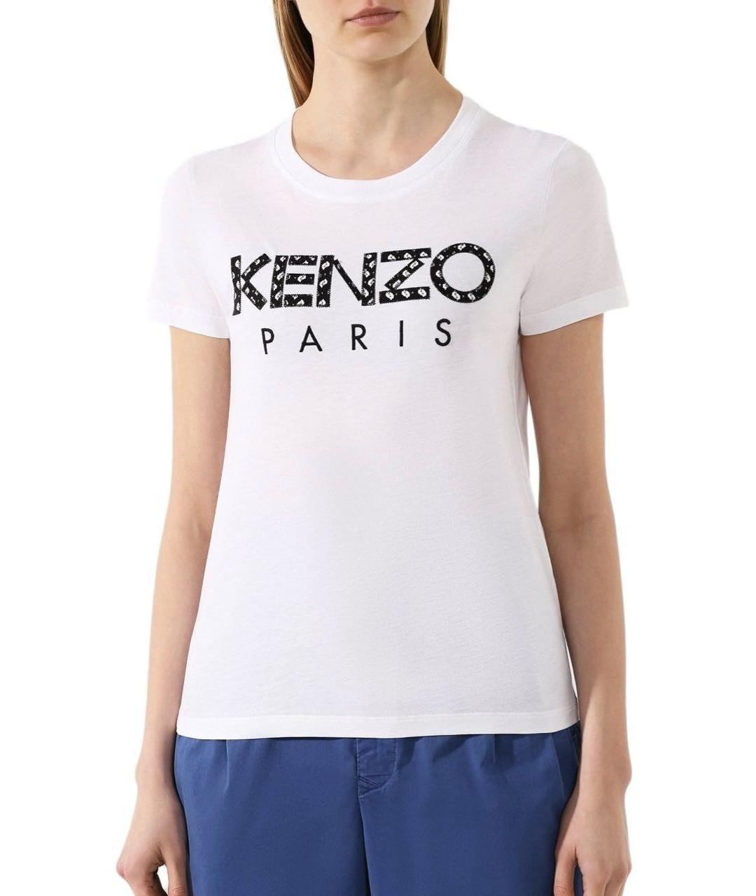 KENZO Белая хлопковая футболка, фото 2