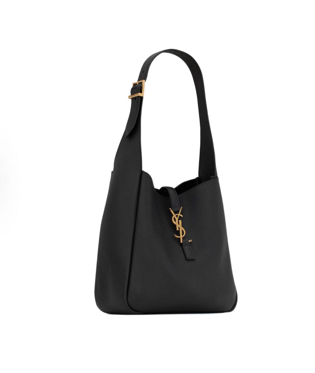 SAINT LAURENT Черная кожаная сумка через плечо, фото 2