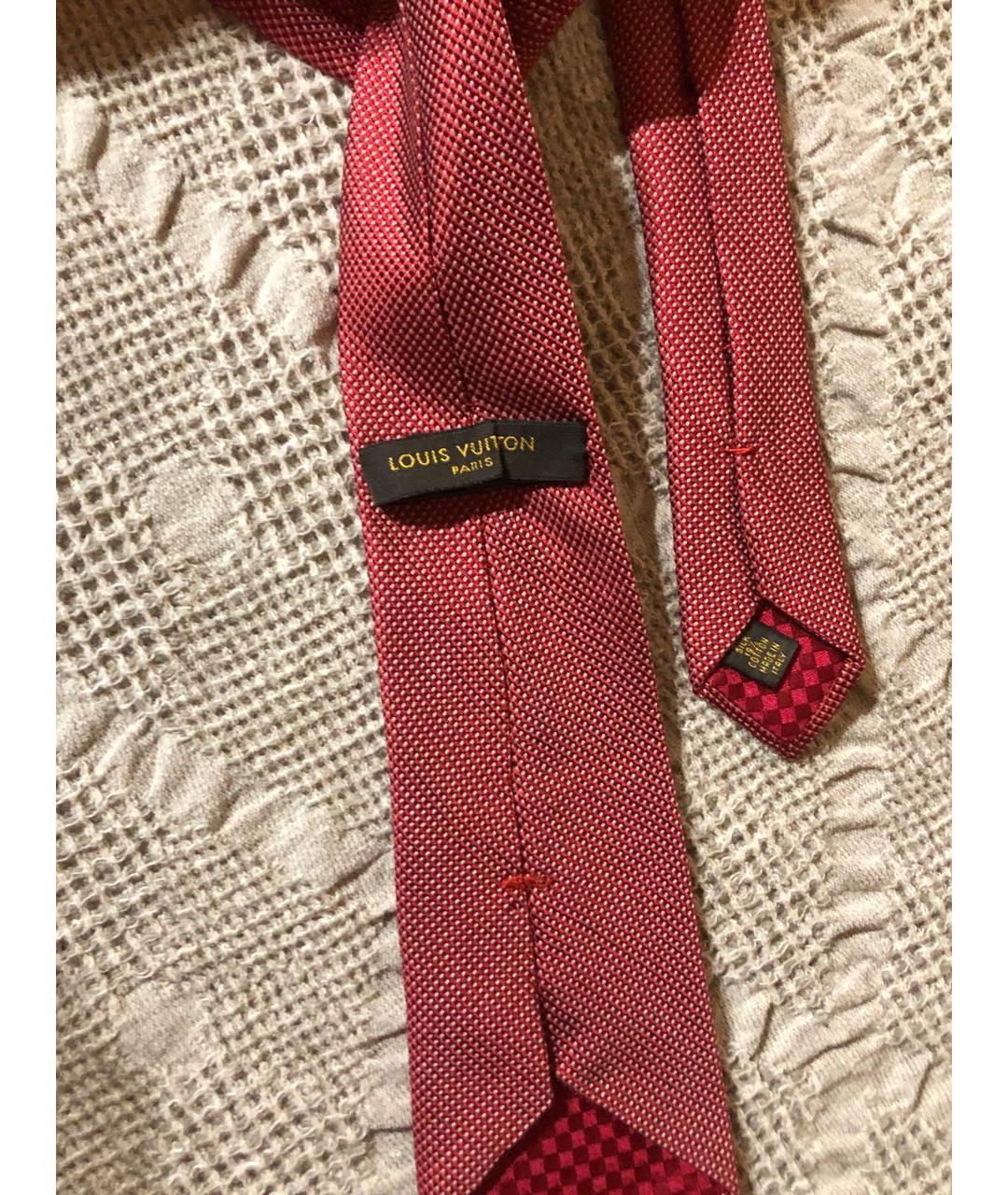 LOUIS VUITTON Красный шелковый галстук, фото 5