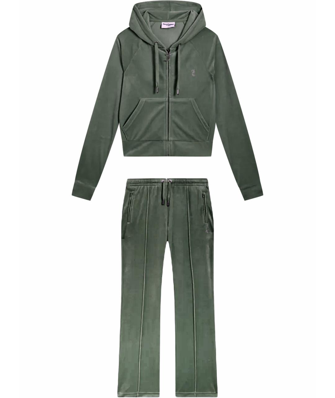 JUICY COUTURE Зеленый велюровый спортивные костюмы, фото 1